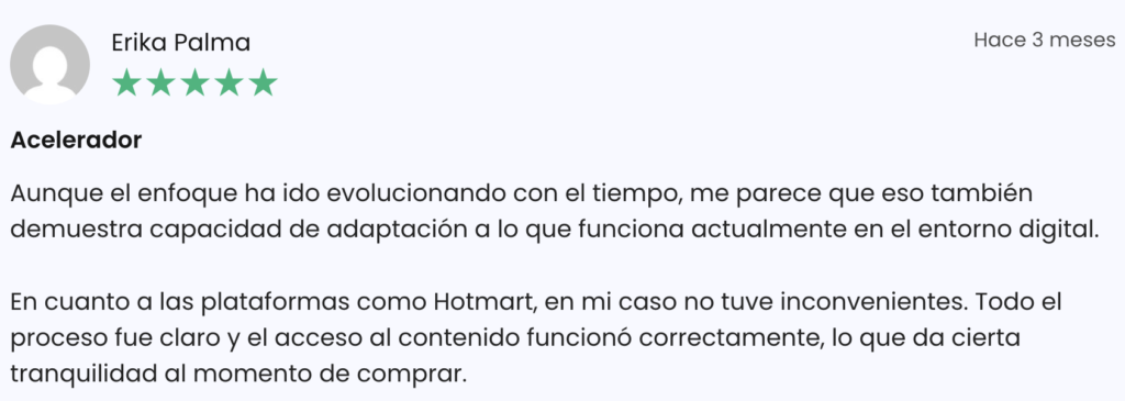 testimonio erika sobre el curso