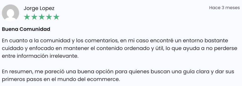 testimonio jorge sobre el curso